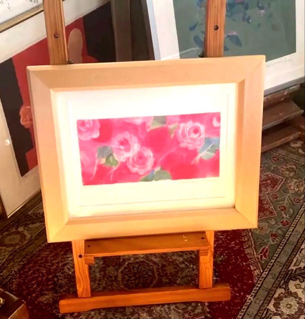 額入り版画 限定ジクレー ジニーキム バラの花 現行品 サイン.ED.証明書