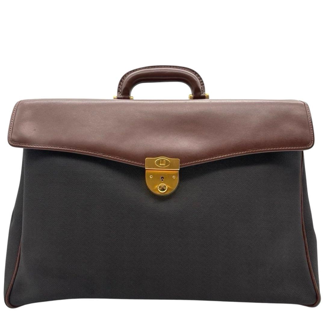 良品◎ ダンヒル A4可 ビジネスバッグ ブリーフケース PVC レザー