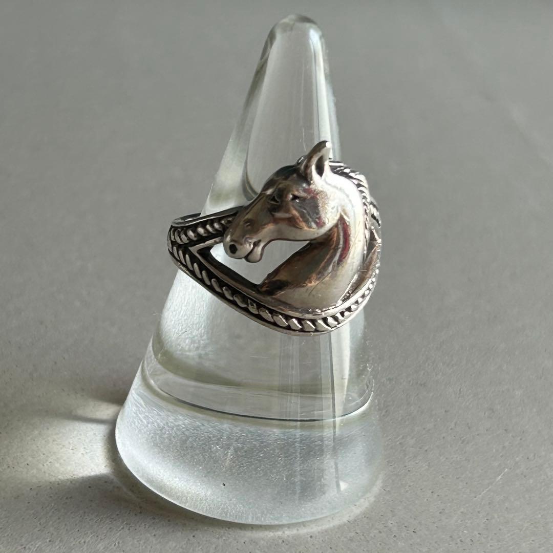 ヴィンテージ シルバー 馬 ホース デザイン リング silver925