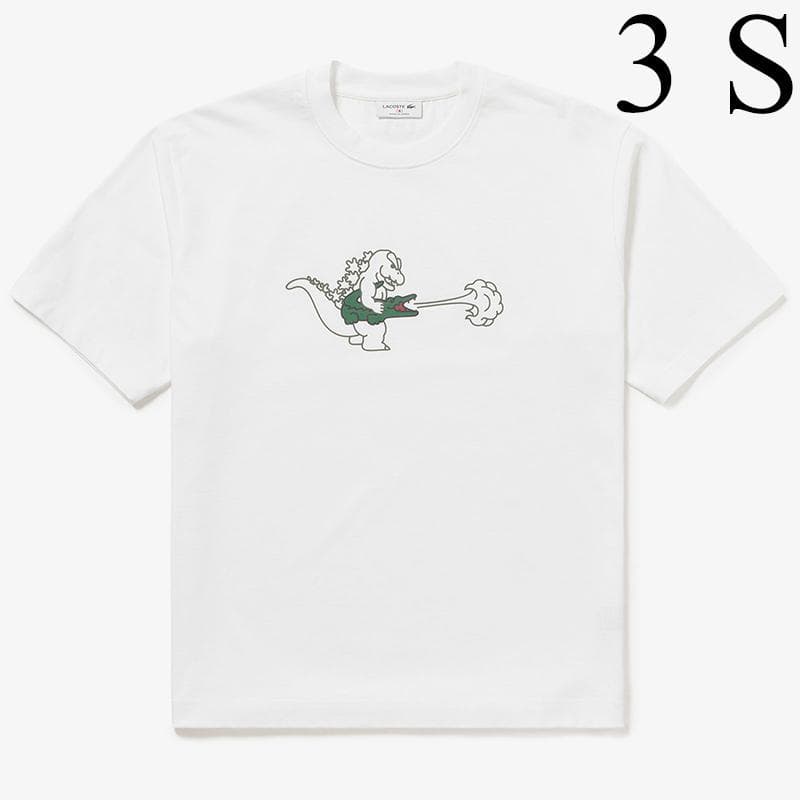 ラコステ x ゴジラ Tシャツ 白 3 S LACOSTE GODZILLA - メルカリ