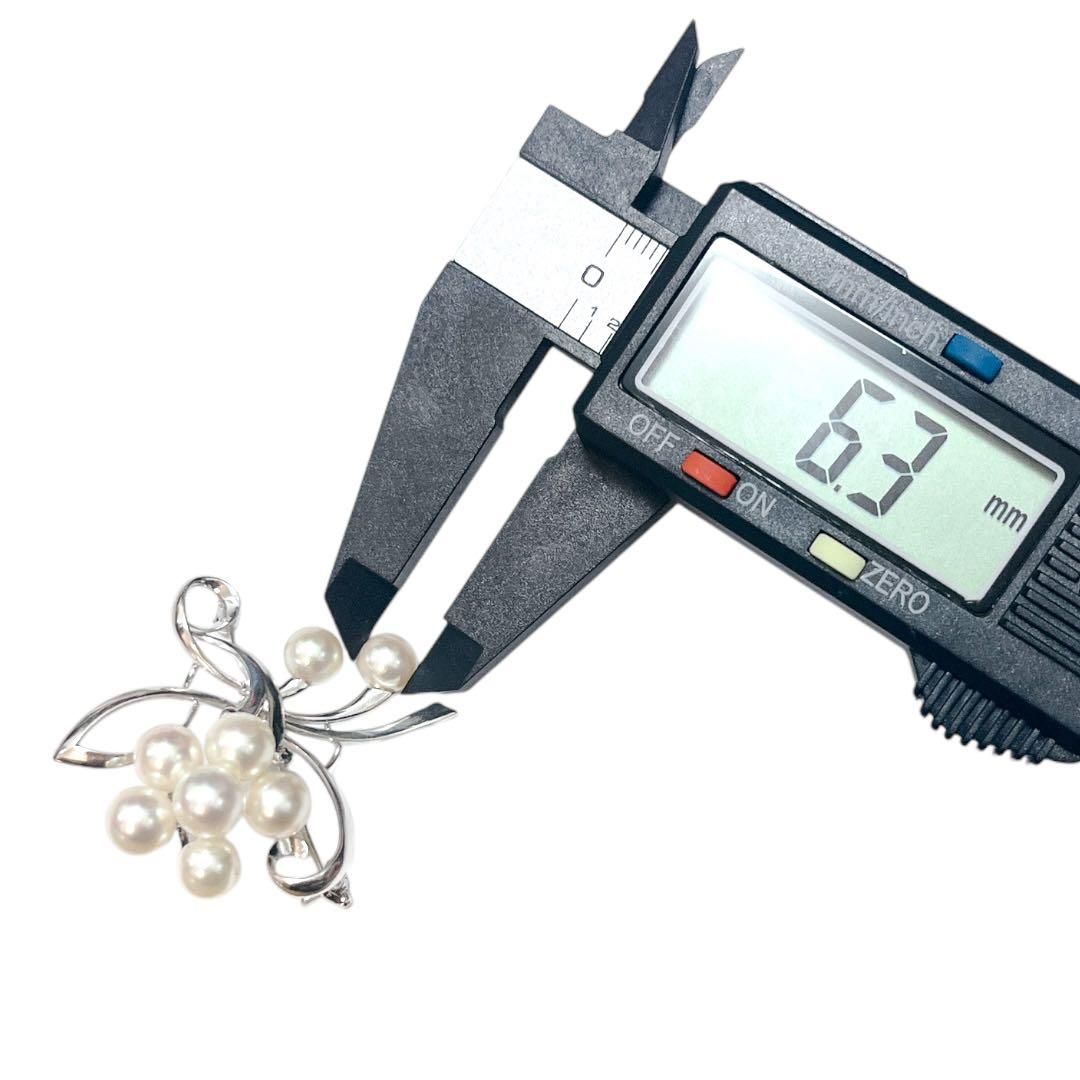 極美品】MIKIMOTO パールブローチあこや真珠 お花 8珠刻印あり