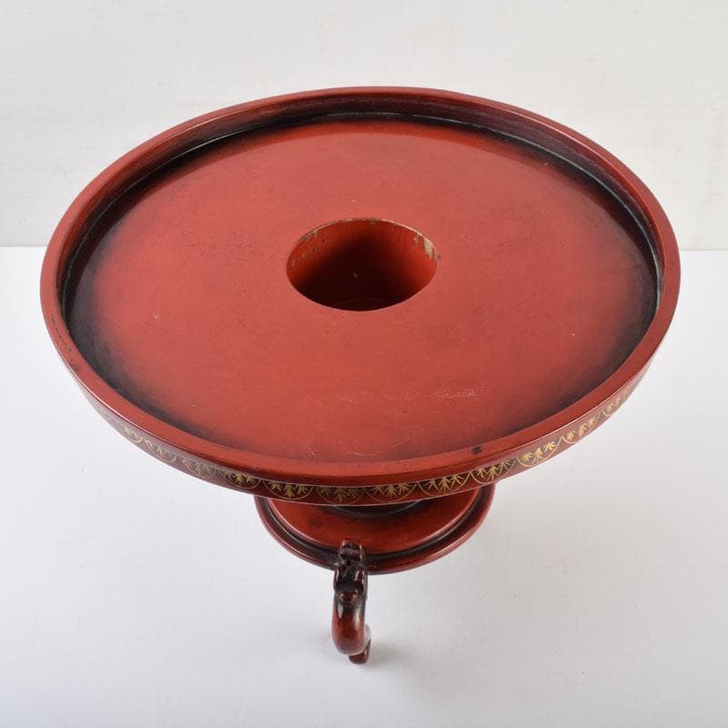 江戸時代　寛政期　朱塗　金蒔絵山水人物文　薄端　時代箱　V　R9446H