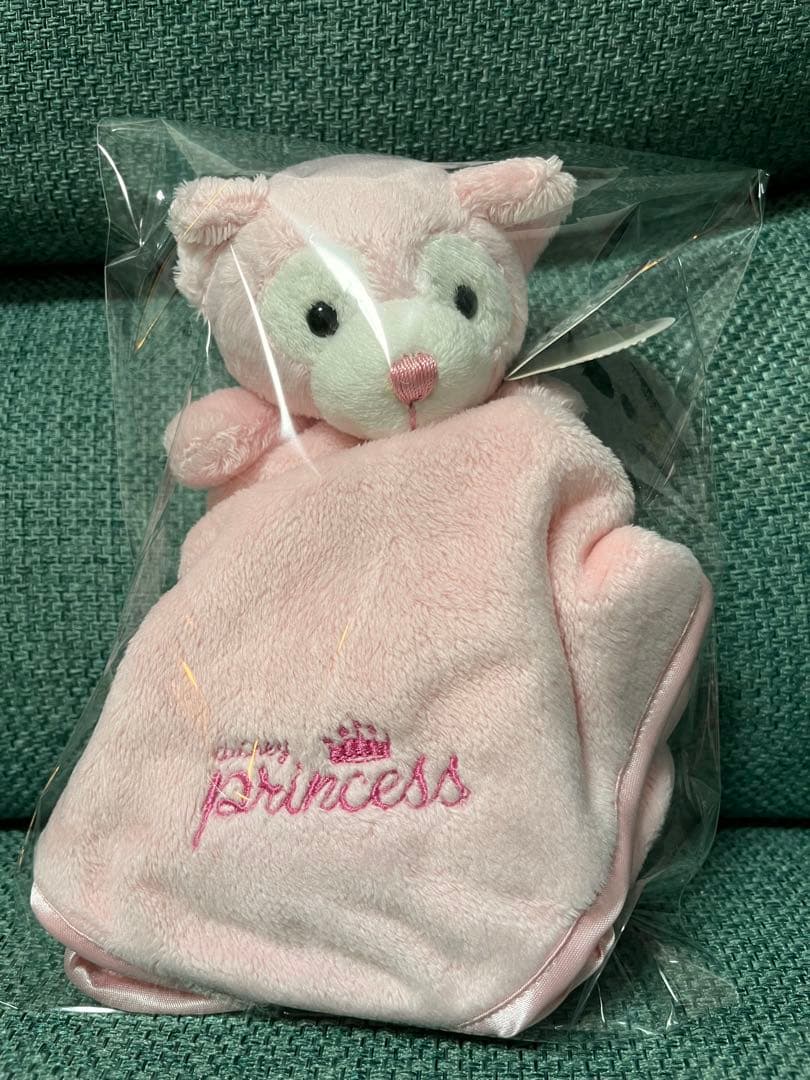 WDWプリンセスダッフィーミニミニブランケットぬいぐるみ付き　ガラガラ