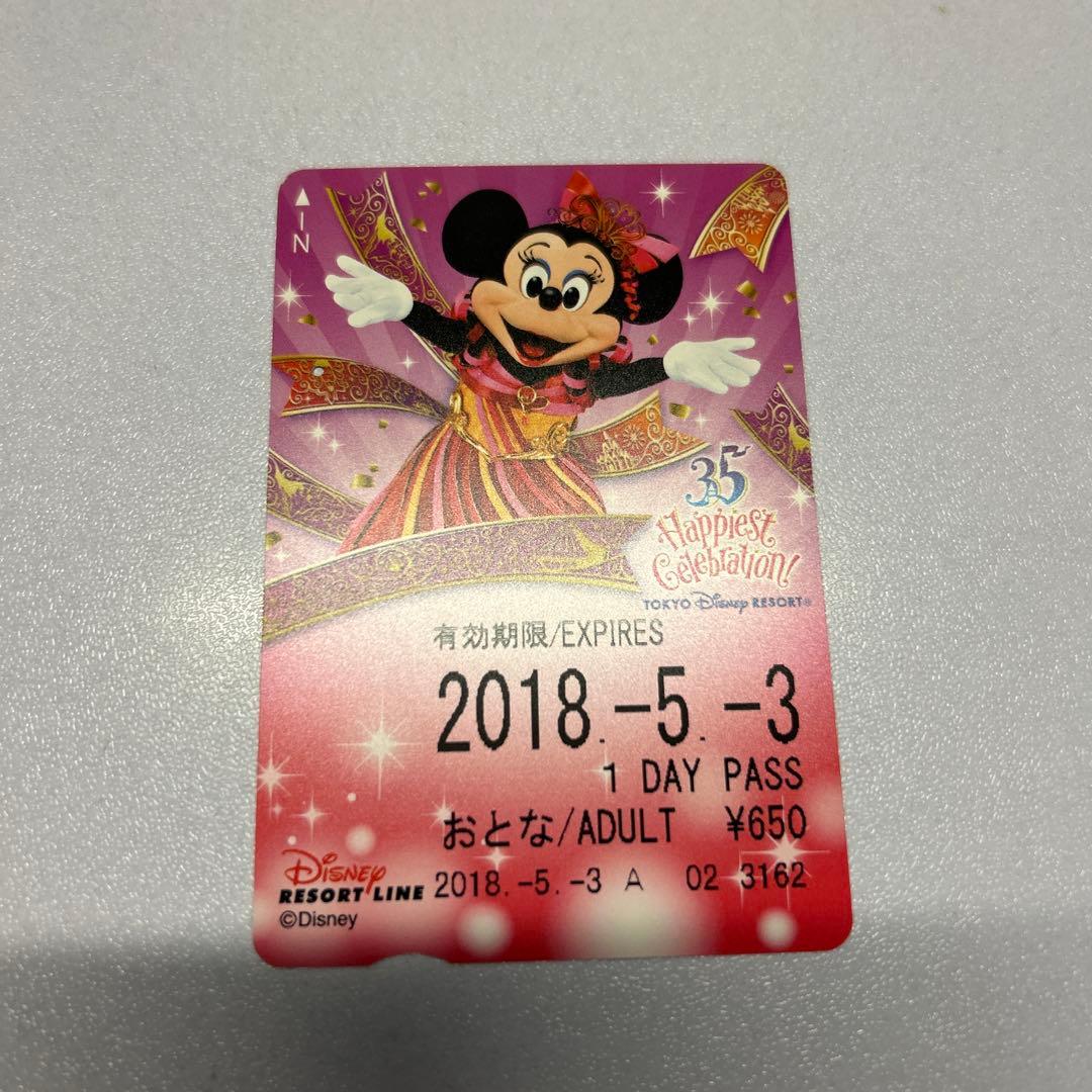 35周年含む【使用済】2018年度 ディズニーリゾートライン 切符 パス リゾラ