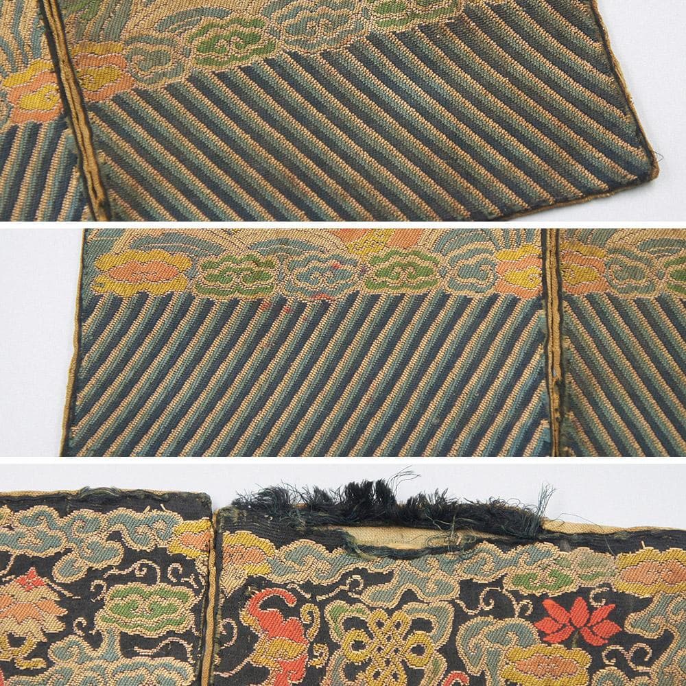 繍】☆ 官品 仙鶴紋一品文官補子 ☆清朝期花卉 祥雲 刺繍文様明清織繍