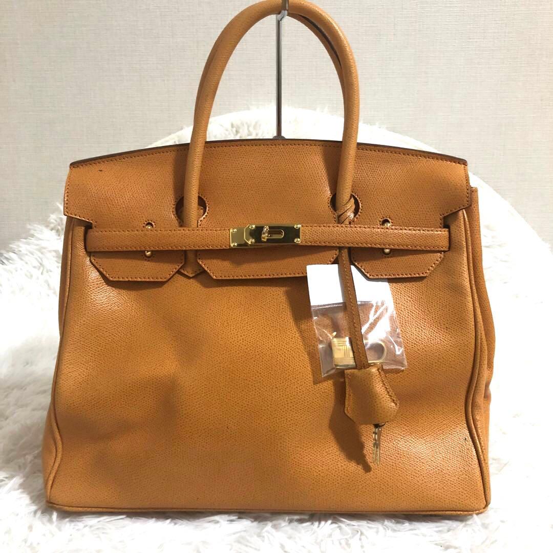 n*7様 イタリア製　ハンドバッグ　レザーバッグ　本革　キャメル　金金具　人気デ
