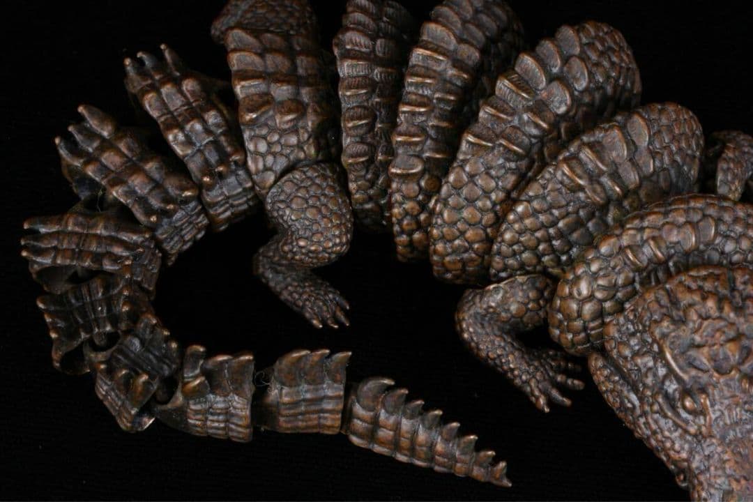 【龍文堂 安の介 造】超絶技巧 精巧自在 鰐 ワニ 金属工芸