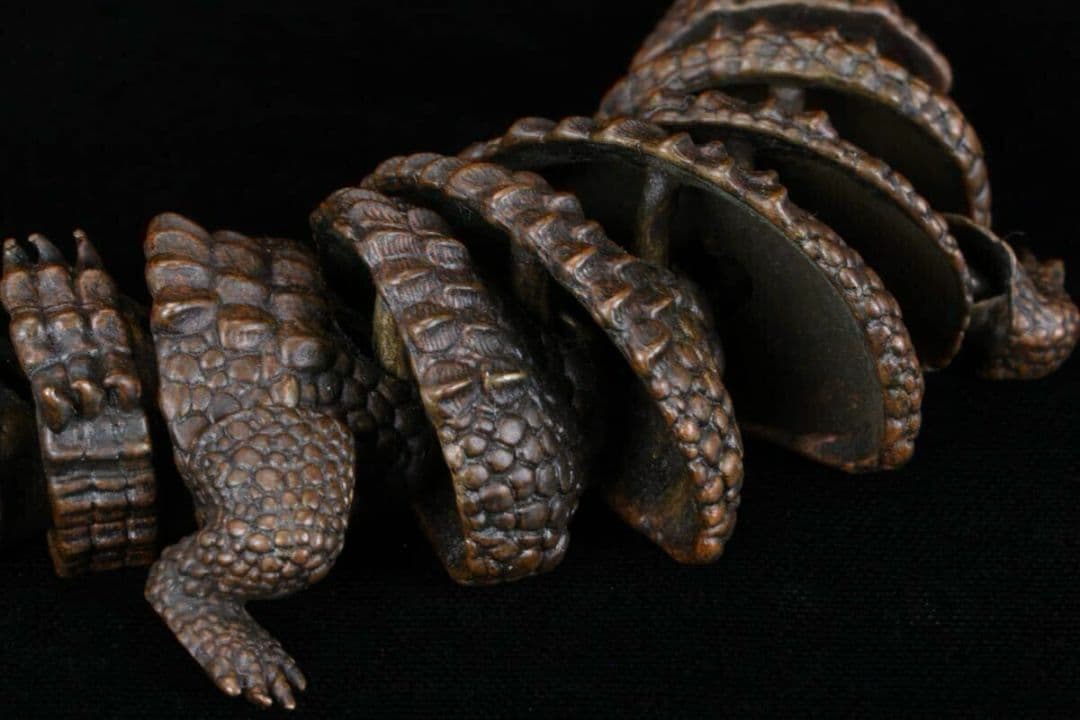 【龍文堂 安の介 造】超絶技巧 精巧自在 鰐 ワニ 金属工芸