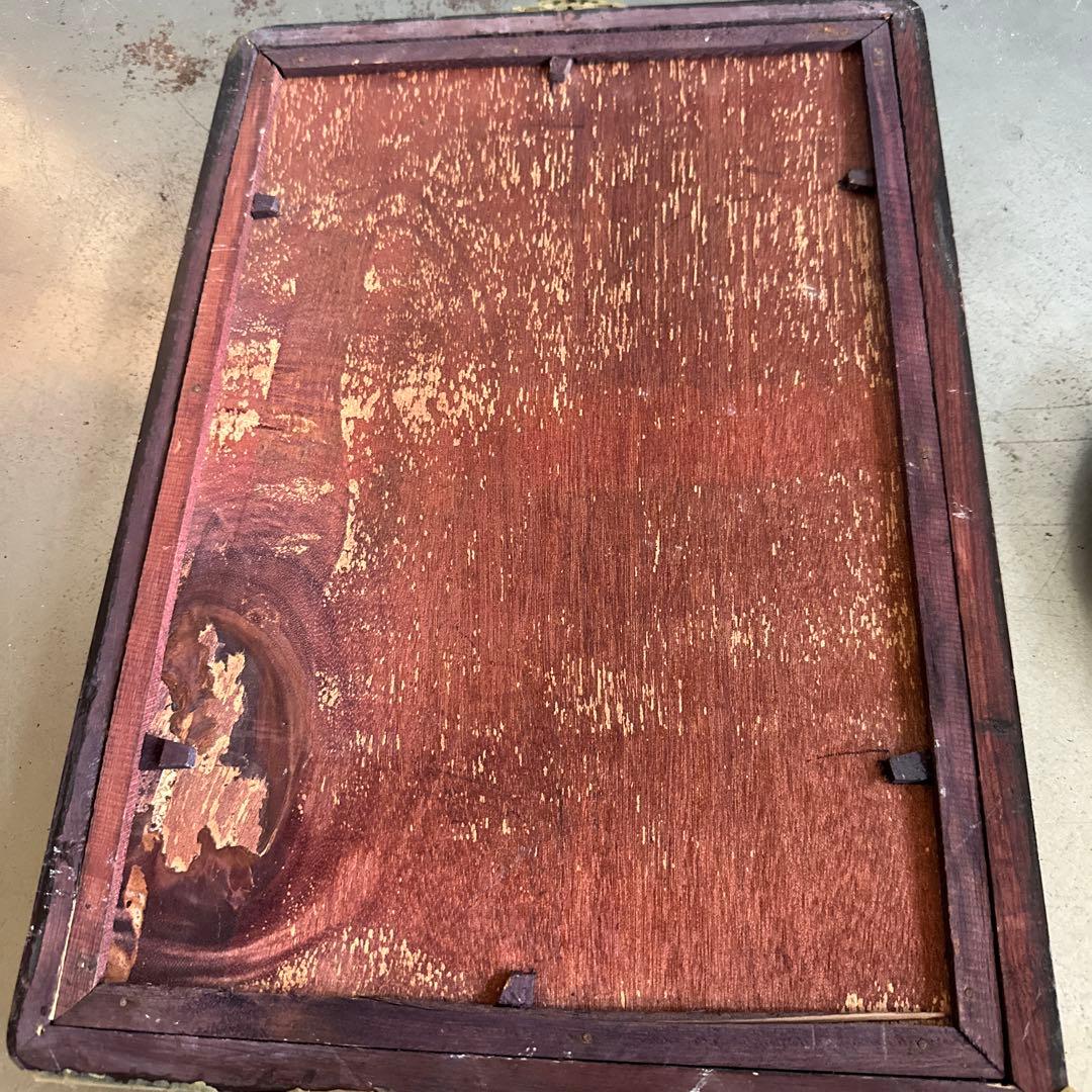 ヴィンテージ　ガラス絵浮世絵 女性の肖像画 木製フレーム付き素敵すぎる‼️