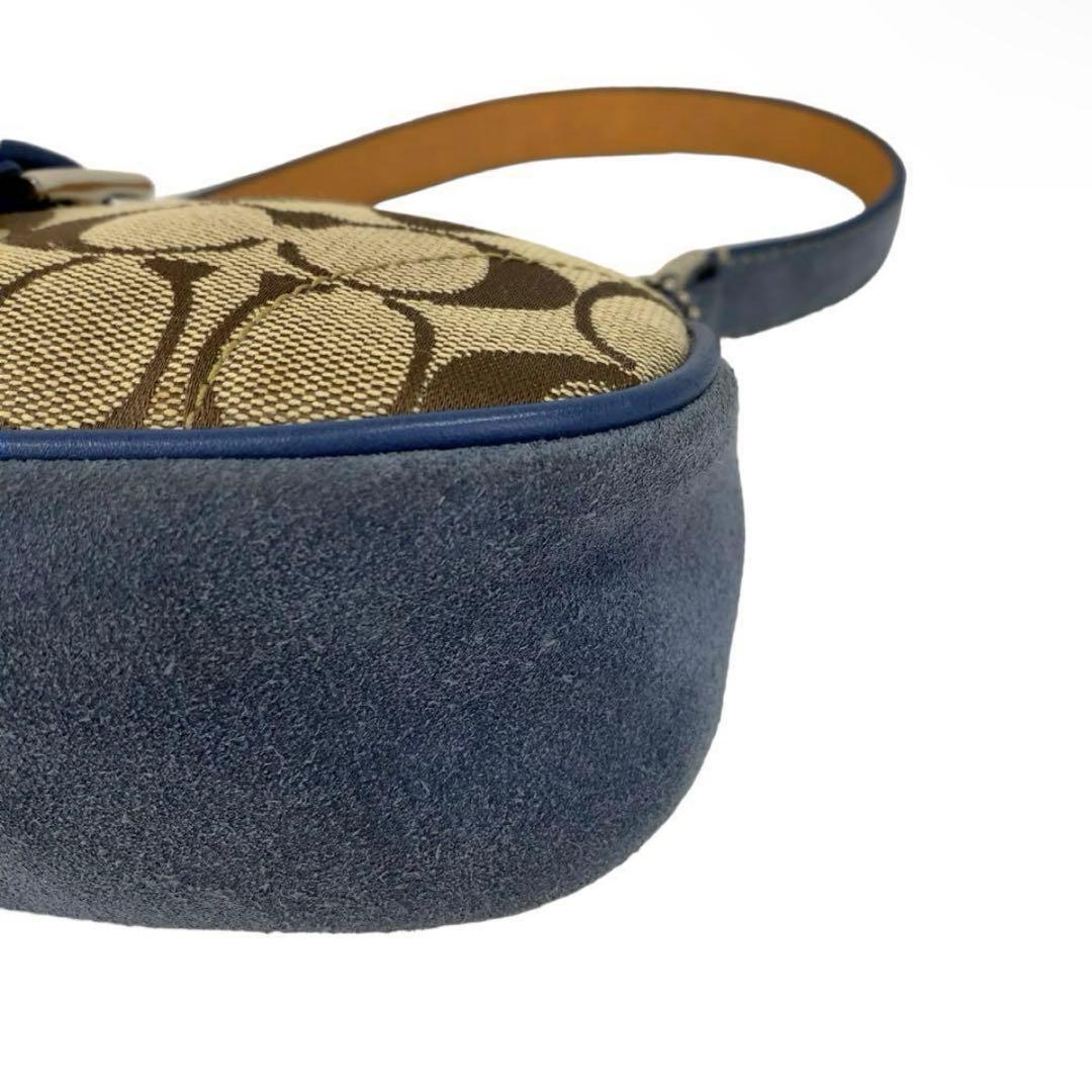 バッグ 00s coach signature hand bag Blue denim