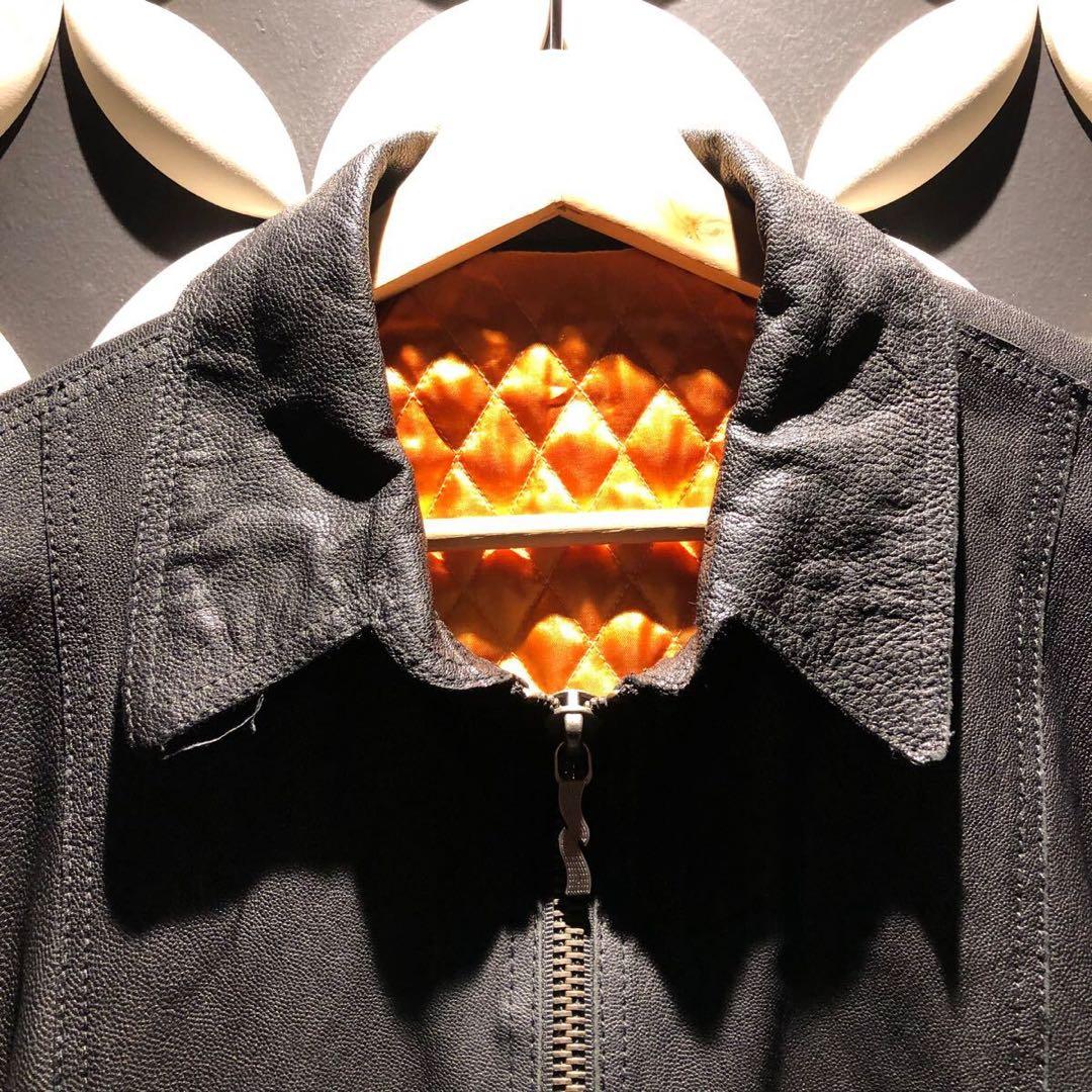 ヌーディージーンズ 裏キルティングレザーブルゾンジャケット/ライダース