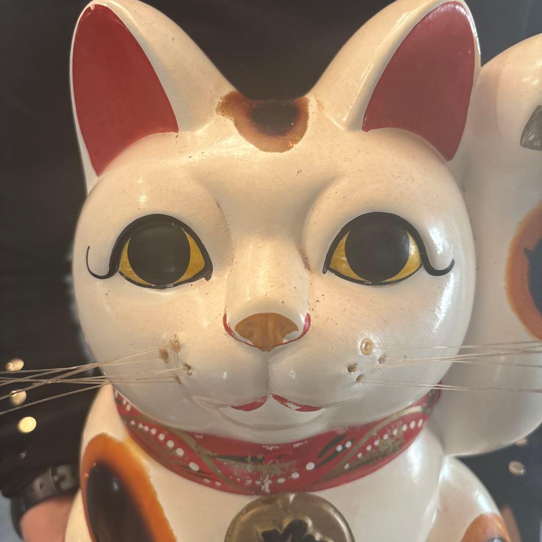 1920-30年代　瞳が美しく雰囲気抜群の幸運・良き人との出会いを招く特大招き猫