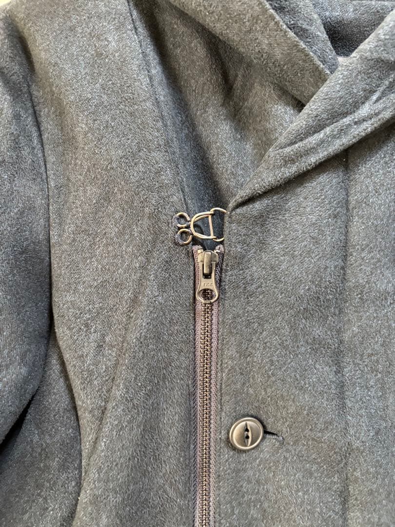 ダークブルー フード付きコート