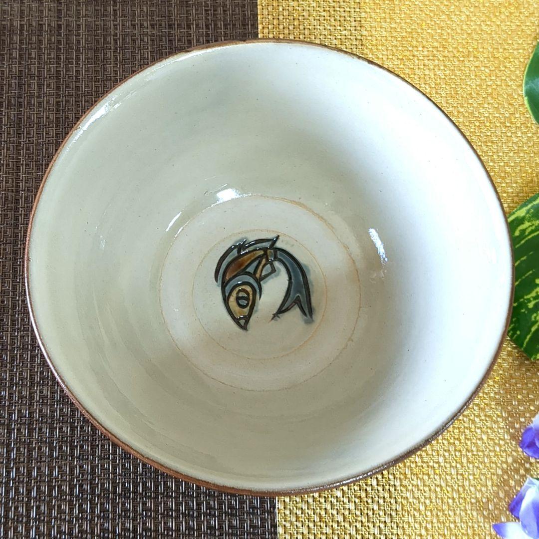 沖縄やちむん　壺屋焼　宮陶房　宮城須美子　レア✨️　魚紋　丼　深鉢