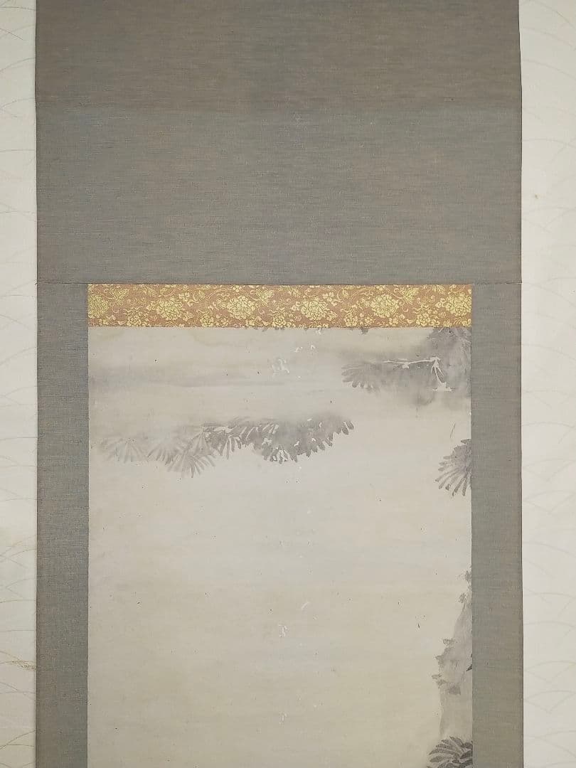 ♥掛軸　久隅守景　唐子　中国　人物　桐箱付き　掛け軸　骨董品