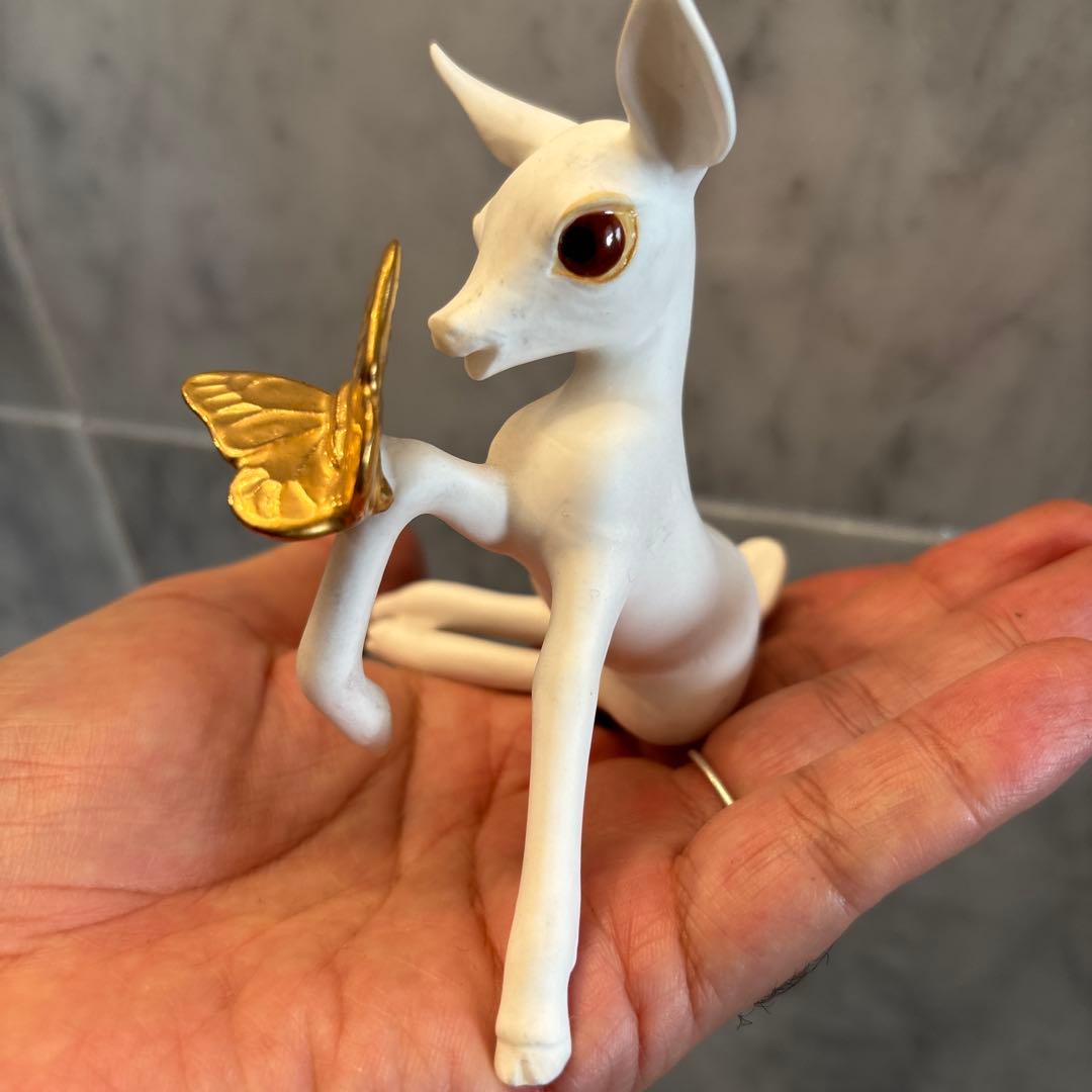 アメリカ70年代 生きているように美しい瞳と金彩の蝶々が素敵