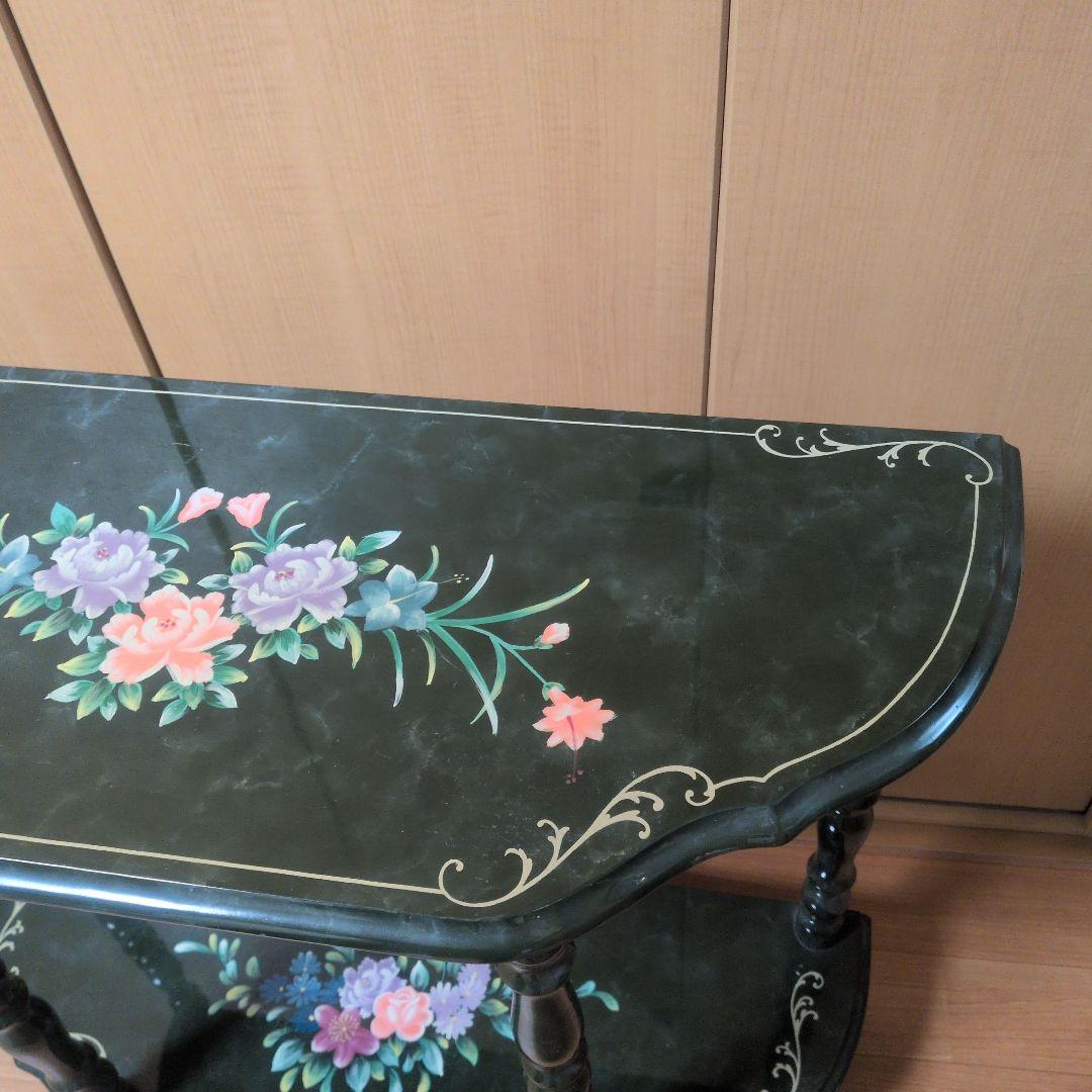 花柄コンソール テーブル 台 アンティーク家具