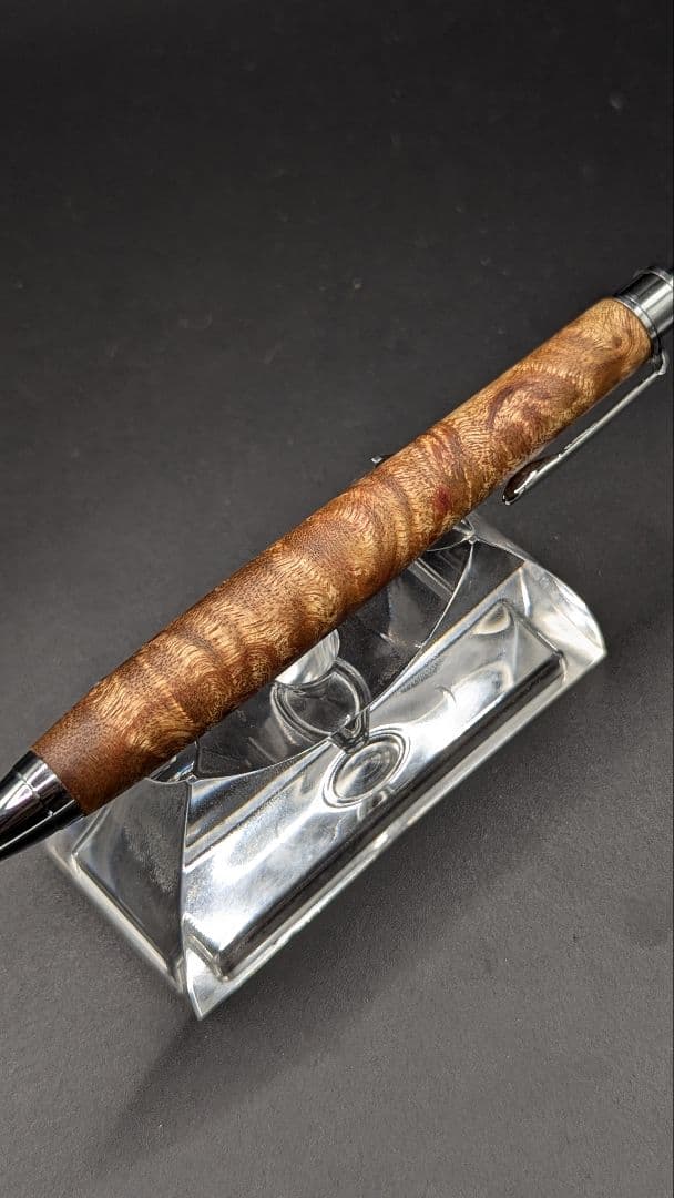 457ペン工房翌檜 極上 マーブルウッド瘤杢 木軸シャーペン ボールペン