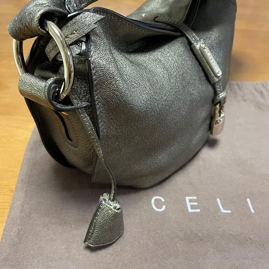 CELINE セリーヌビタースイート　メタリックカーキ　ハンドバック
