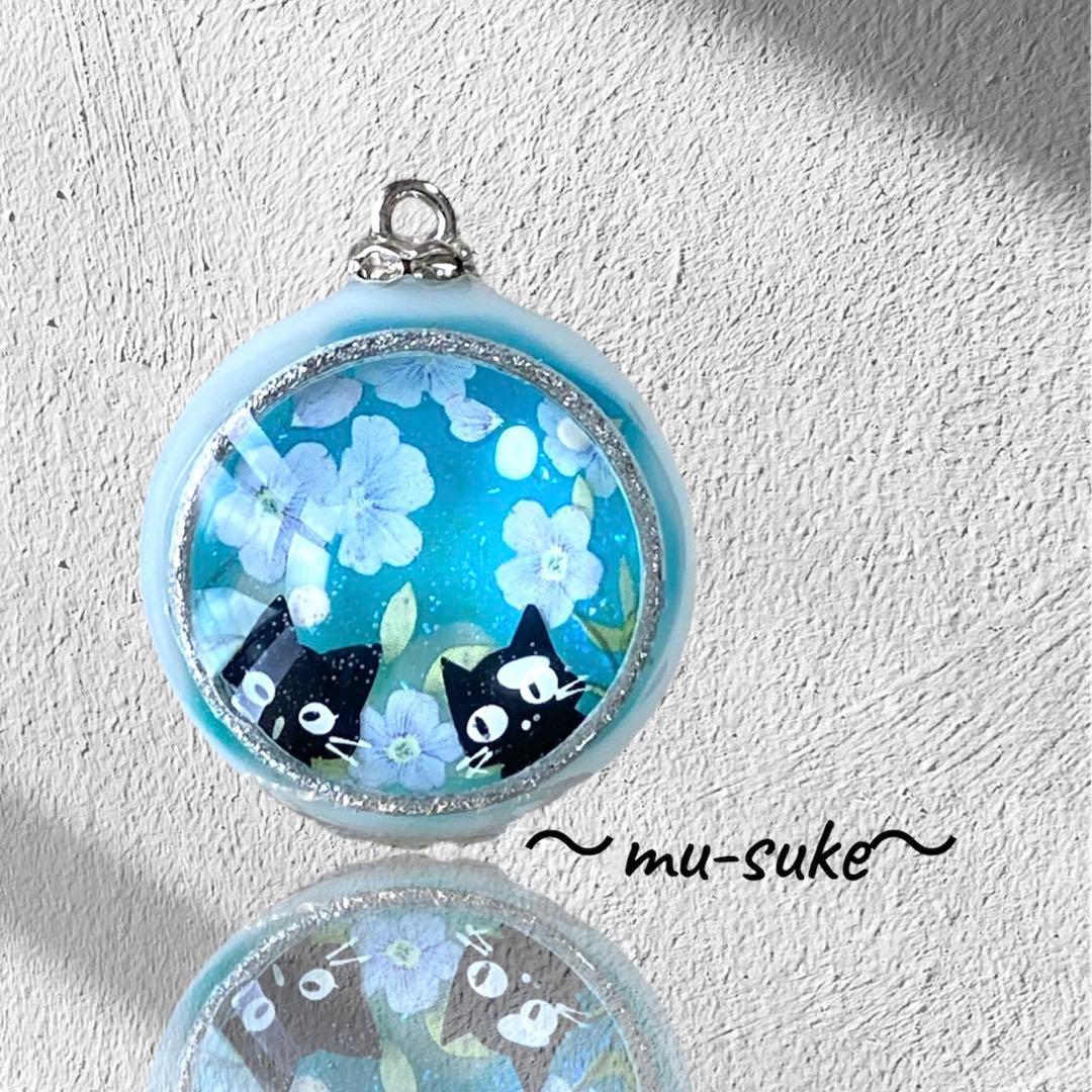 カヤ ☪︎⋆☽様〜新作 天然石 レジンネックレス 【猫紅葉】 カヤ