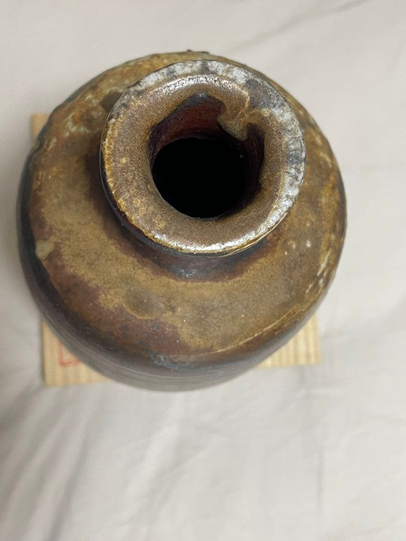 値下】【備前焼】本山和泉作 花入（共箱付き）／一輪挿し／茶道具・華道具