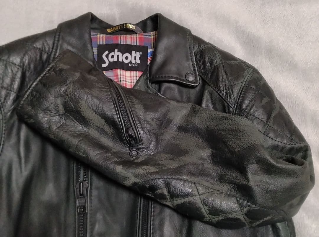 牛革】schott classic パデッド シングルライダース（M）