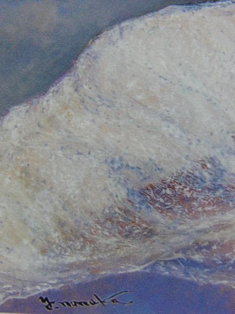 能仲ヤツヲ、ふりむく男、希少画集画、新品高級額・額装付、状態良好