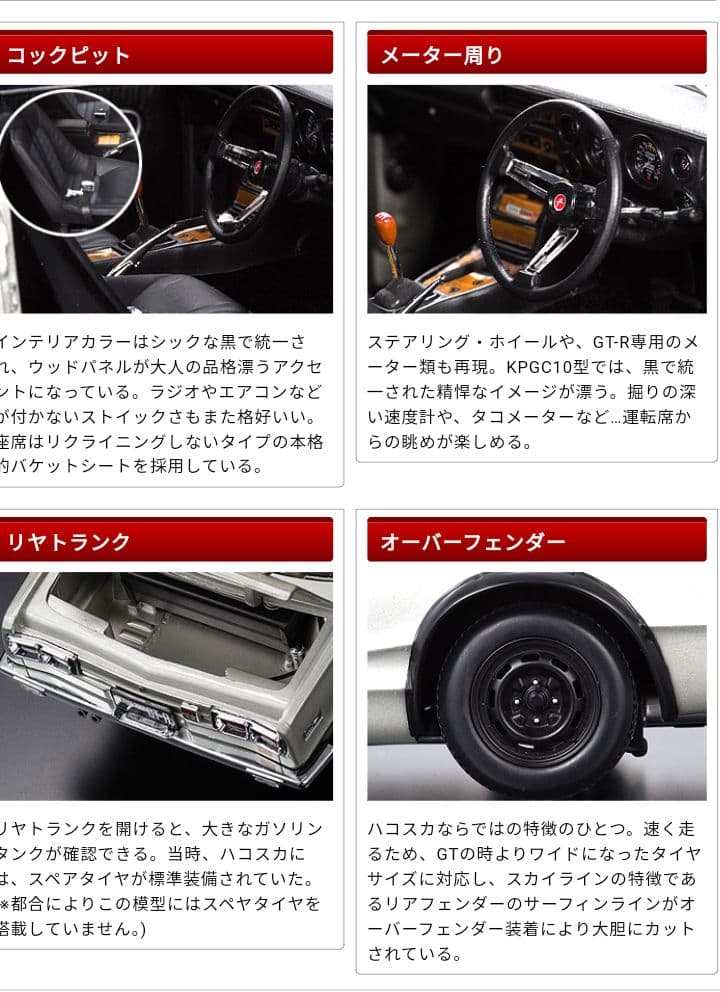 1/18スカイライン2000GT-R KPGC10ギミック、ディスプレイケース