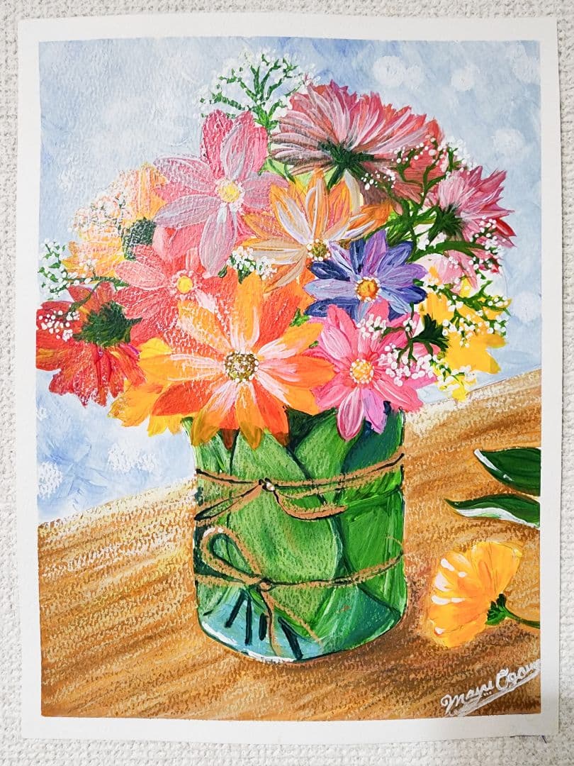 アクリル画 花 絵画 アート 花の絵 イラスト - メルカリ