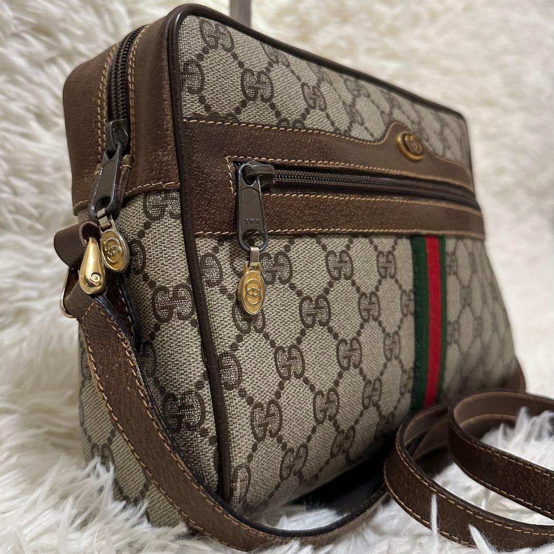 値下げ オールドグッチ GG 総柄 レザー ショルダーバッグ シェリーライン