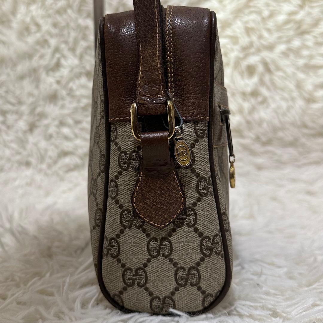 値下げ オールドグッチ GG 総柄 レザー ショルダーバッグ シェリーライン