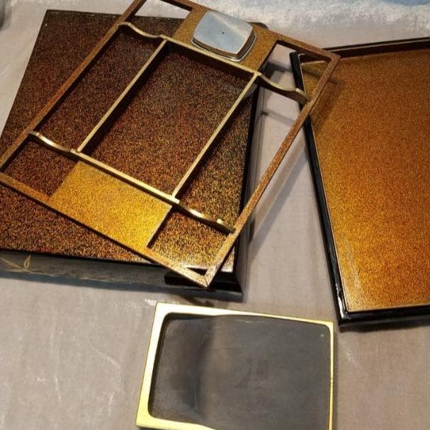 硯箱 桐と鳳凰 高蒔絵 水滴、硯付 クラシック