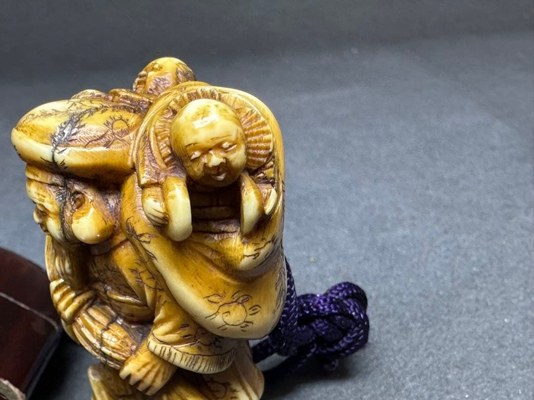 極上印籠根付天然素材置物古美術品 細密細工骨董アンティーク彫刻