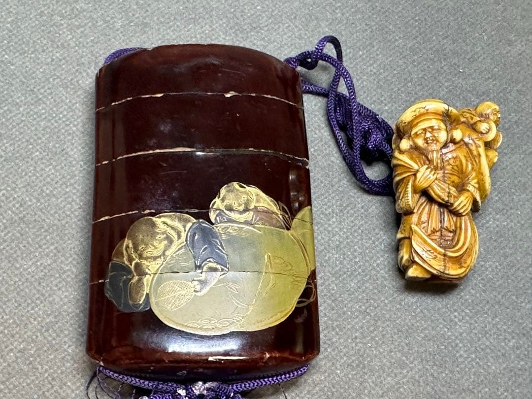 極上印籠根付天然素材置物古美術品 細密細工骨董アンティーク彫刻