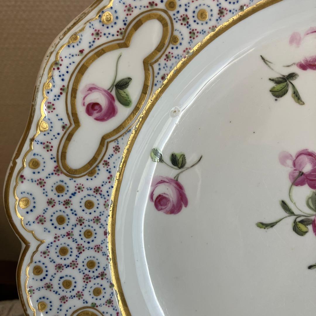 英国アンティーク 古ダービー18世紀 エドワーズウィザーズ 薔薇絵付け