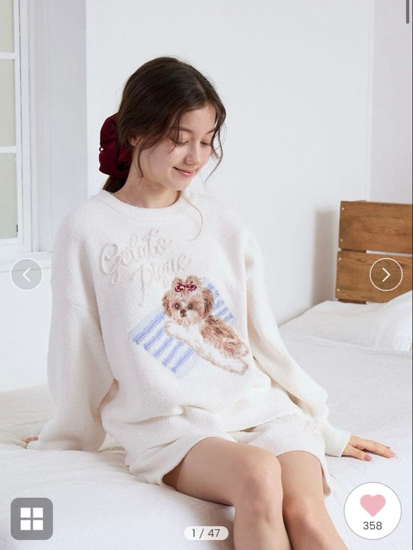 新品　gelato pique シーズー　ジャガードプルオーバー　オフホワイト