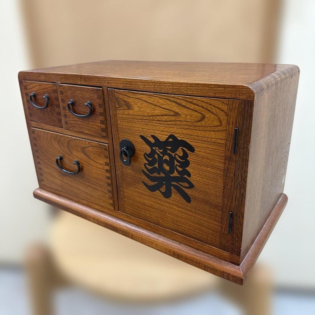 アンティーク 薬箱 木箱 棚 引き出し 箪笥 救急箱 岳南木工商会 楽天