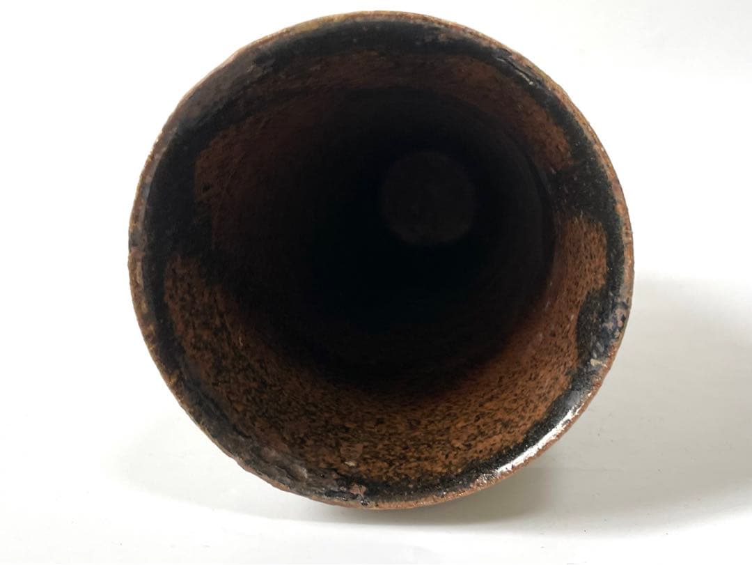 陶芸家 加守田章二 灰釉 筒花入 花瓶 花器 箱なし 益子