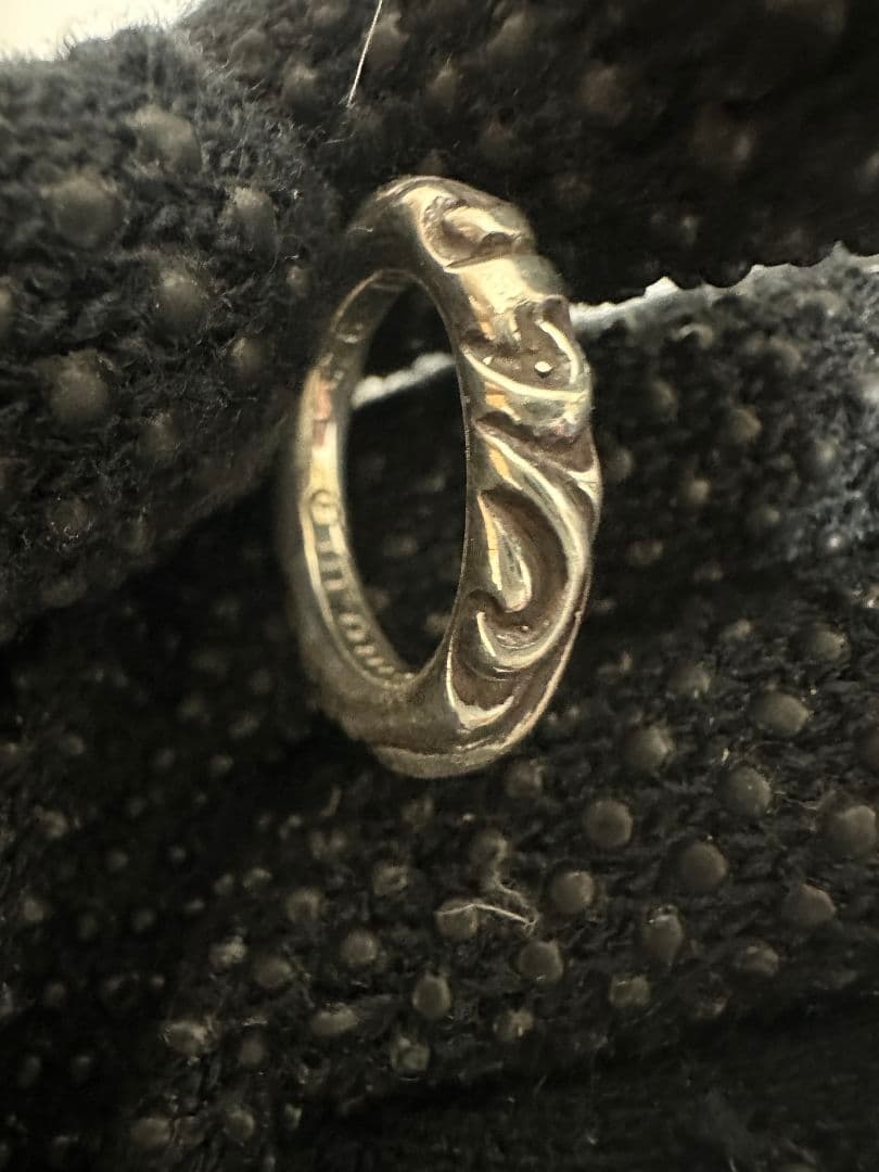 納品書有 クロムハーツ 正規品 スクロールバンド リング 約11.5号