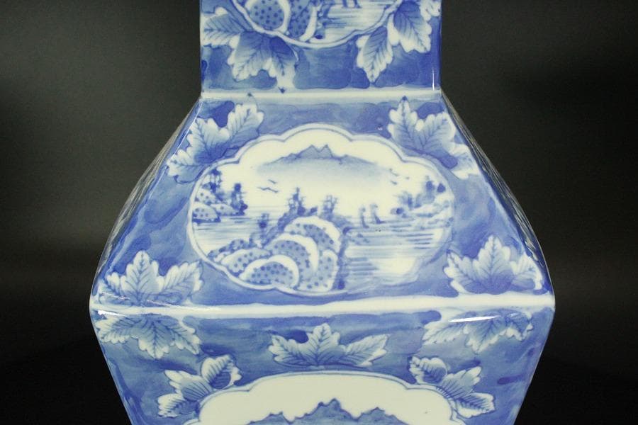 中国美術 窓絵 古い花瓶(ZE512)