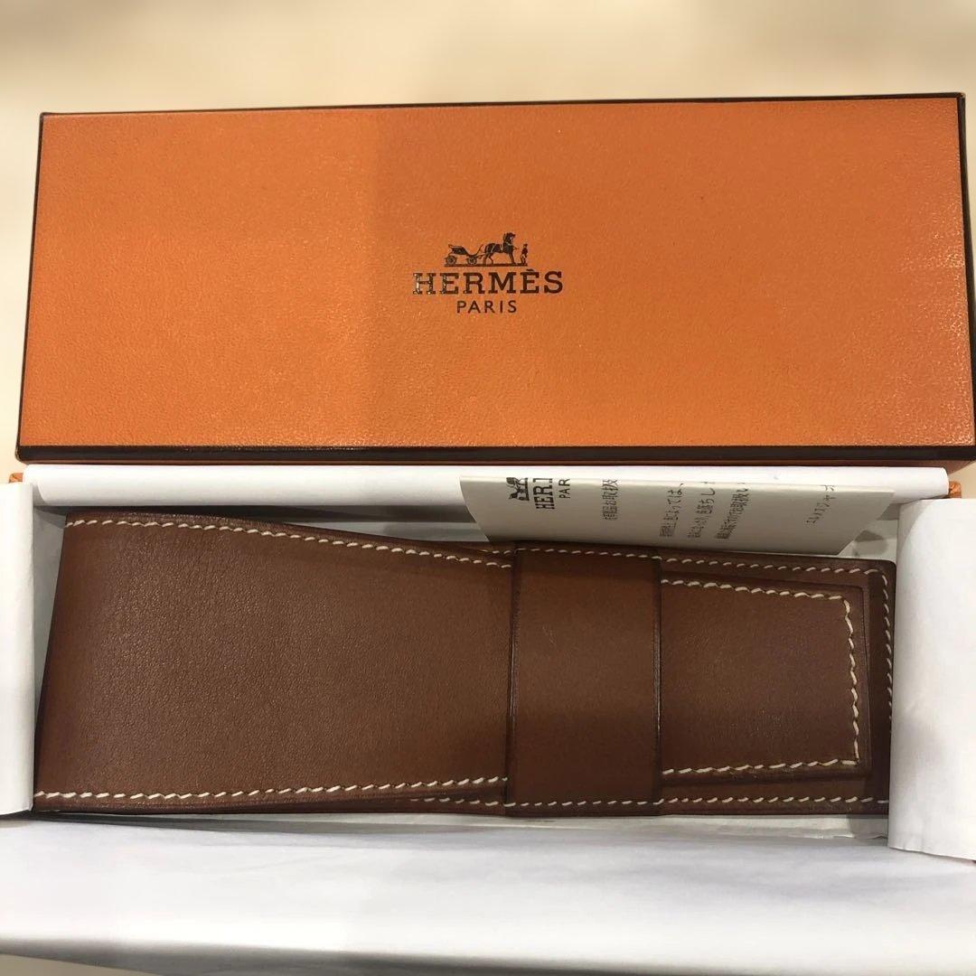 HERMES ヒューゴ ペンケース 筆箱 Sサイズ ブラウン