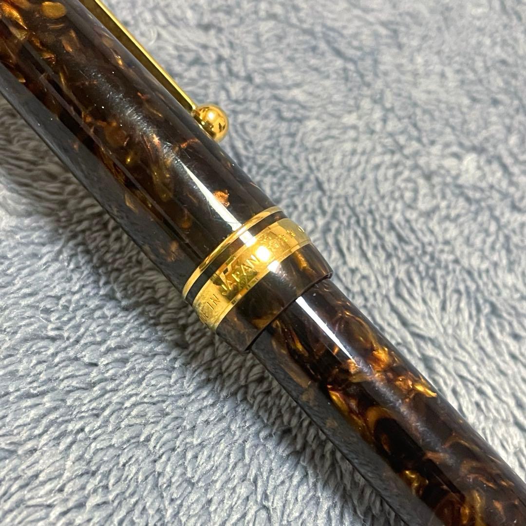 超美品】パイロットカスタム エレガンス 18K750太字 マーブル軸 万年筆