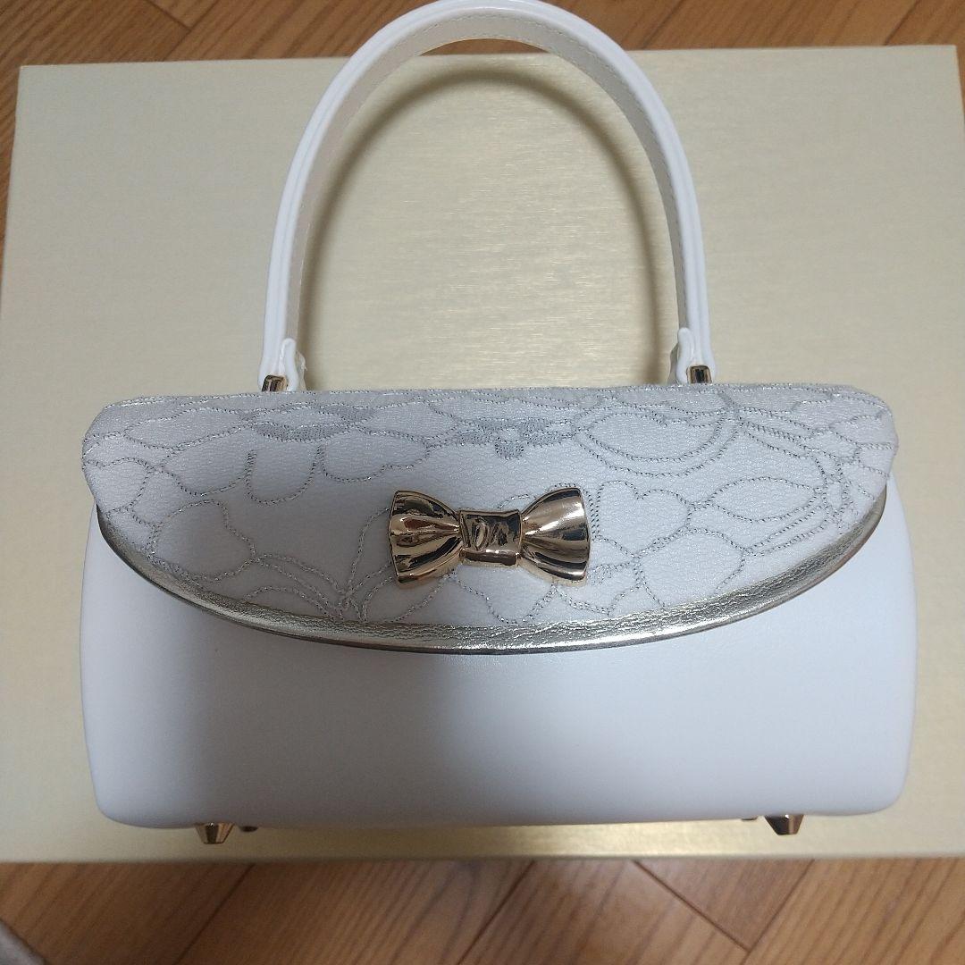 ホワイト 草履とバッグのセット リボン 成人式 卒業式 結婚式