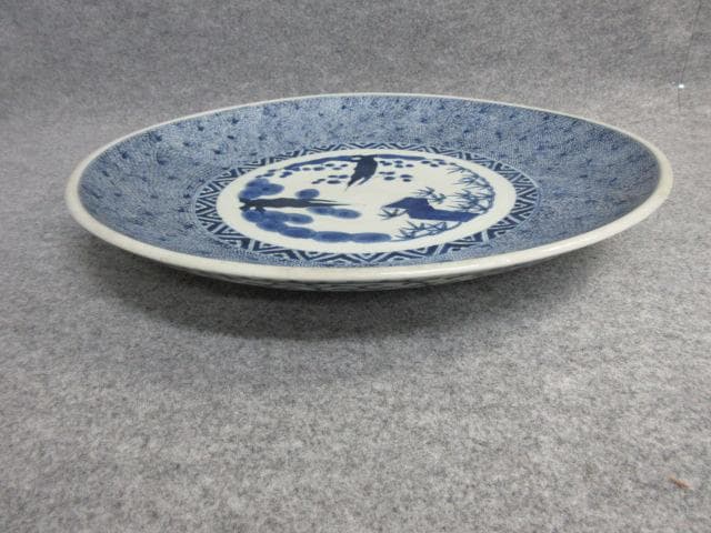 古伊万里染付みじん唐草大皿 [B26262]