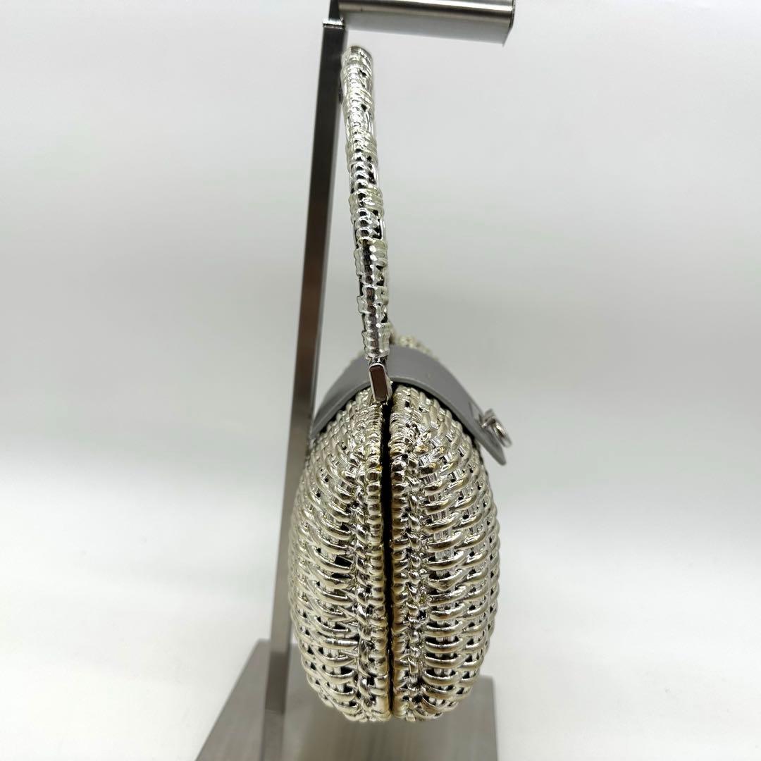 【希少美品】フェラガモ ガンチーニ かごバッグ ハンドバッグ シルバー金具