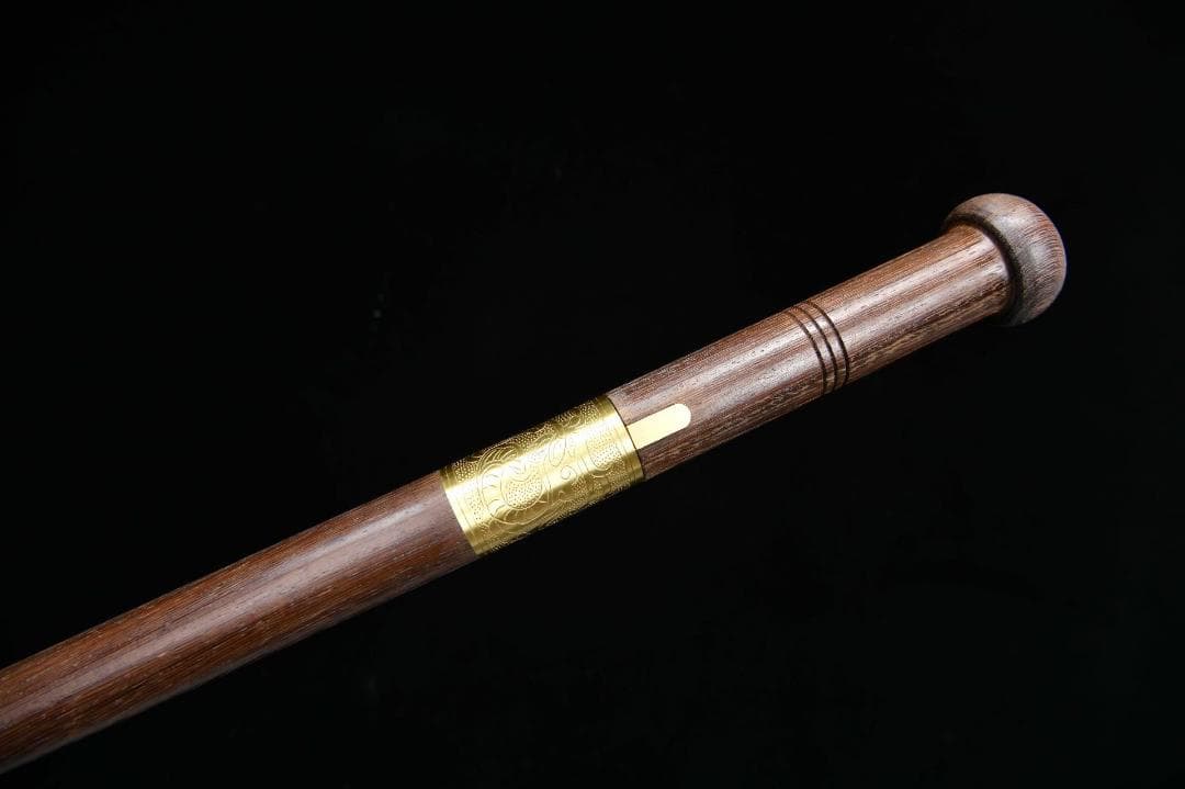 花梨木蒜模様鋼手杖剣 模造刀 居合刀 武士道 武蔵 鑑賞用 手鍛造打