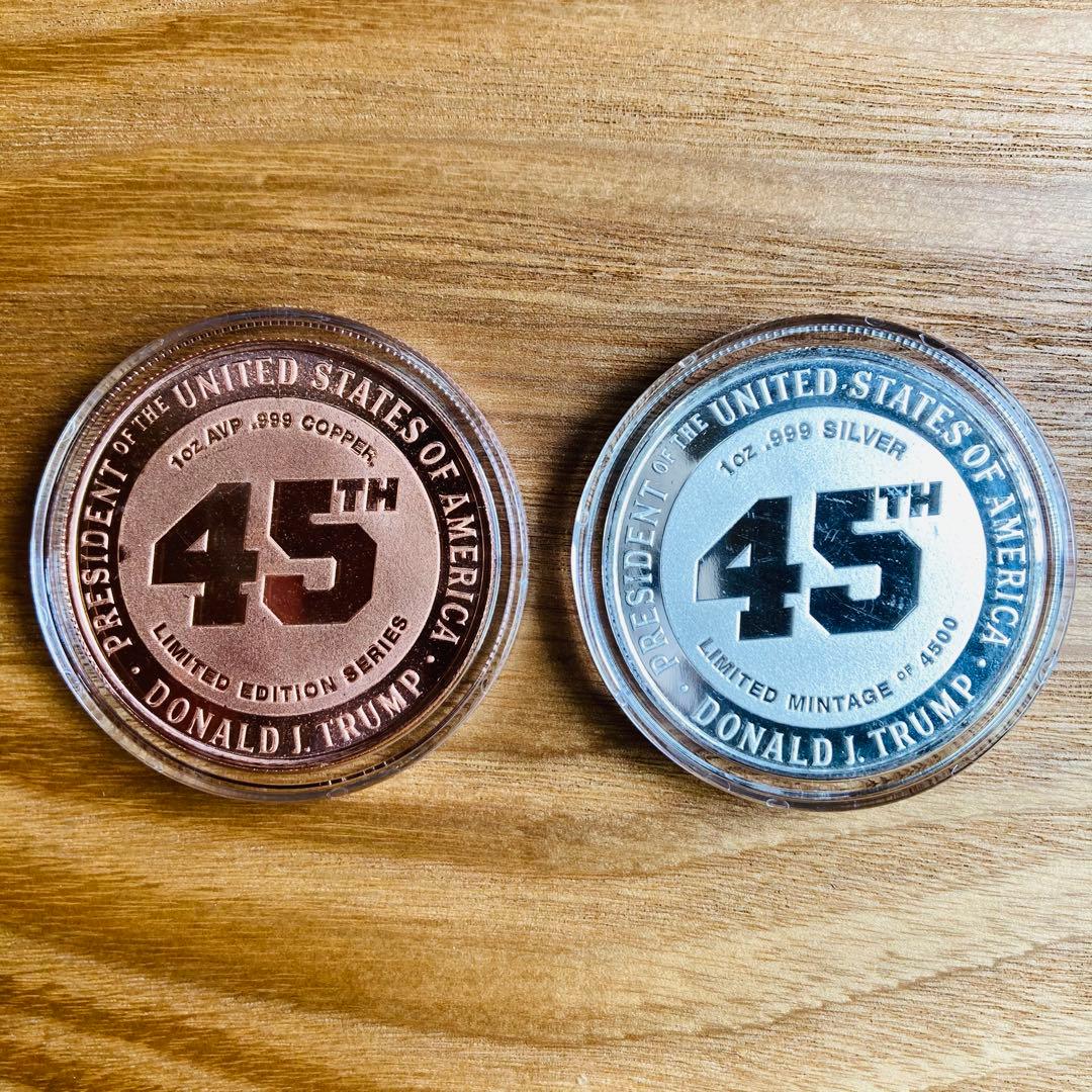 トランプ大統領 1オンス 銀貨 銃規制 銅貨セット - メルカリ