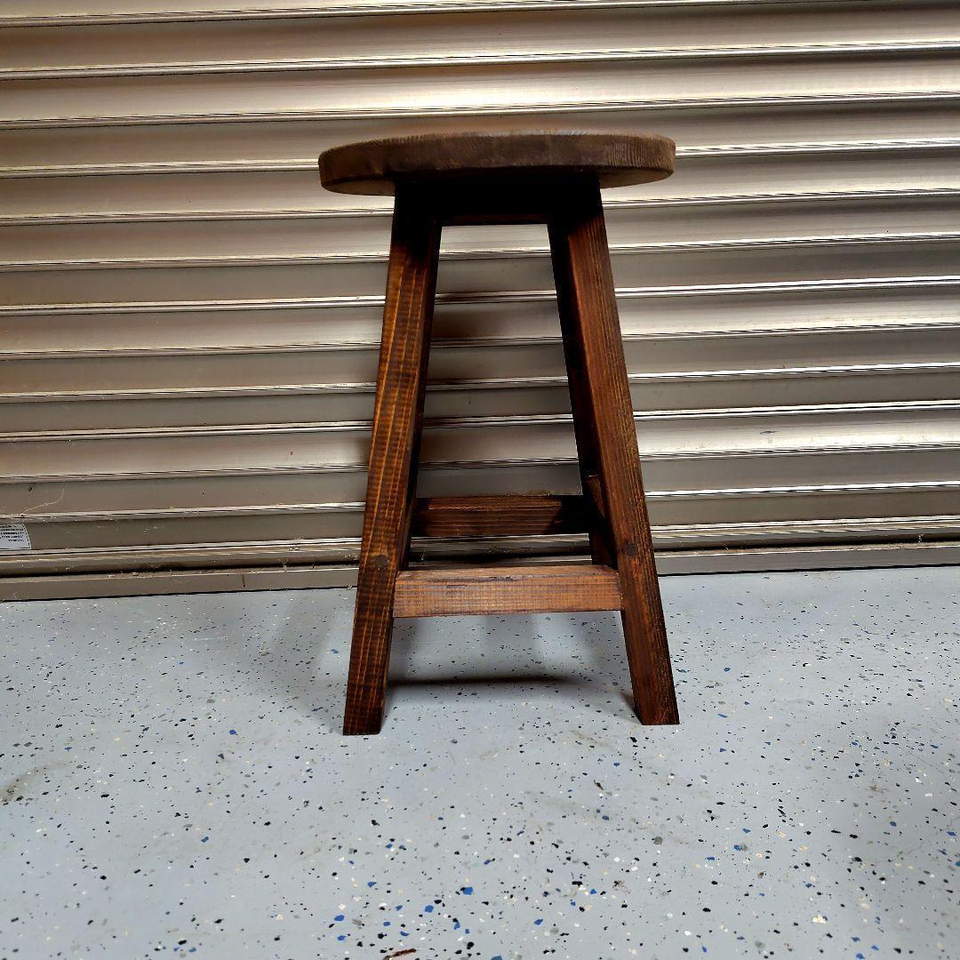 木製 丸イス スツール ハンドメイド 座面高44cm - メルカリ