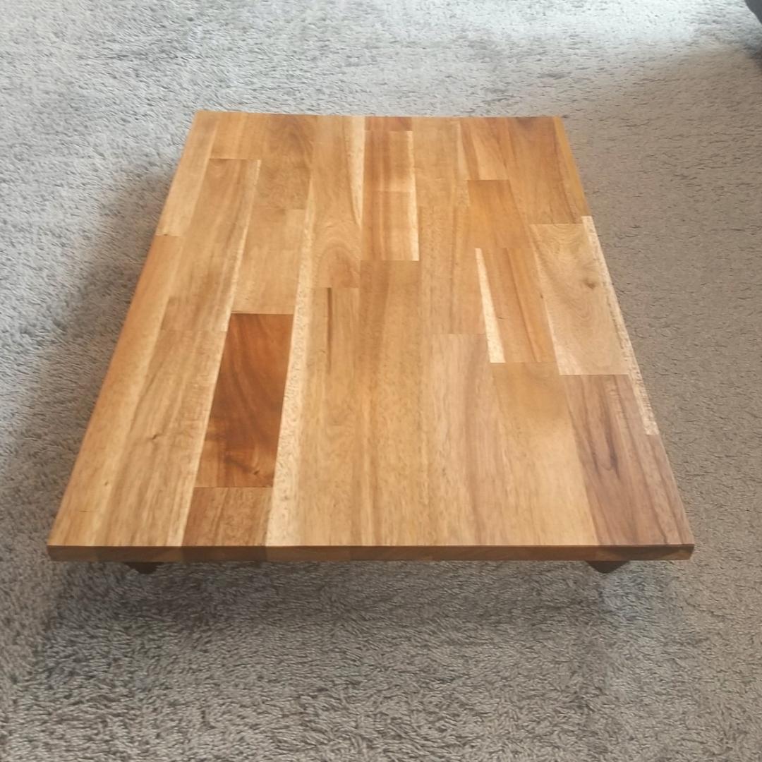 600mm×400mm】アカシア無垢集成材 折りたたみローテーブル