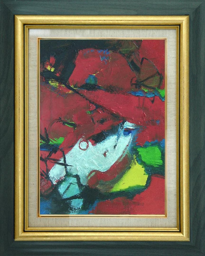 油絵 菅家令子 絵 絵画インテリア 額付(白) uF6-071502 人物 女性